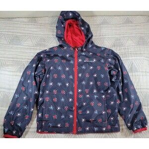 Columbia Kids Rain Jacket XS 6/7 Water Resistant Hooded Windbreaker Reversible